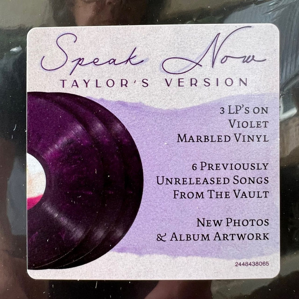 Taylor Swift Speak Now (Taylor's Version) - Violet Marbled Vinyl - Sealed UK 3-LP vinyl record set (Triple LP Album) 602448438065