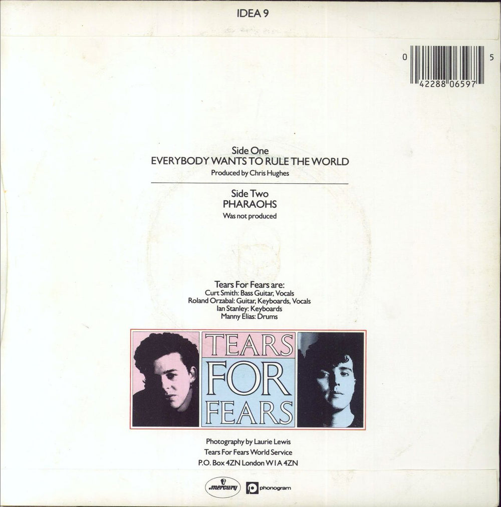 Tears For Fears Everybody Wants To Rule The World - Inj UK 7" vinyl single (7 inch record / 45) 042288065975