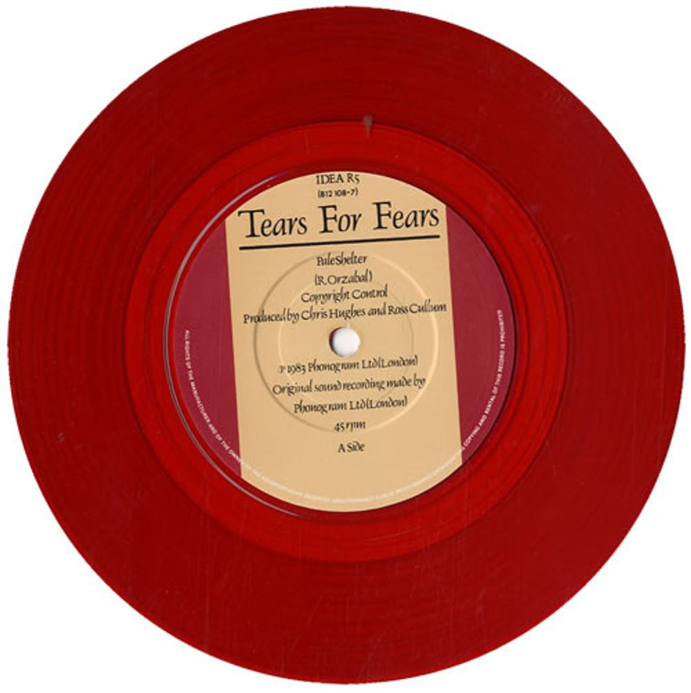 Tears For Fears Pale Shelter - Red Vinyl UK 7" vinyl single (7 inch record / 45) TFF07PA77312