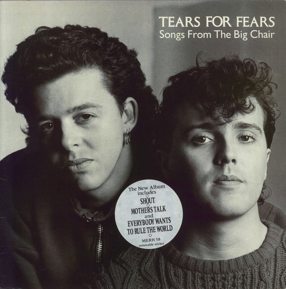 Tears For Fears Songs From The Big Chair - 'New Album' Stickered Sleeve - EX UK vinyl LP album (LP record) MERH58