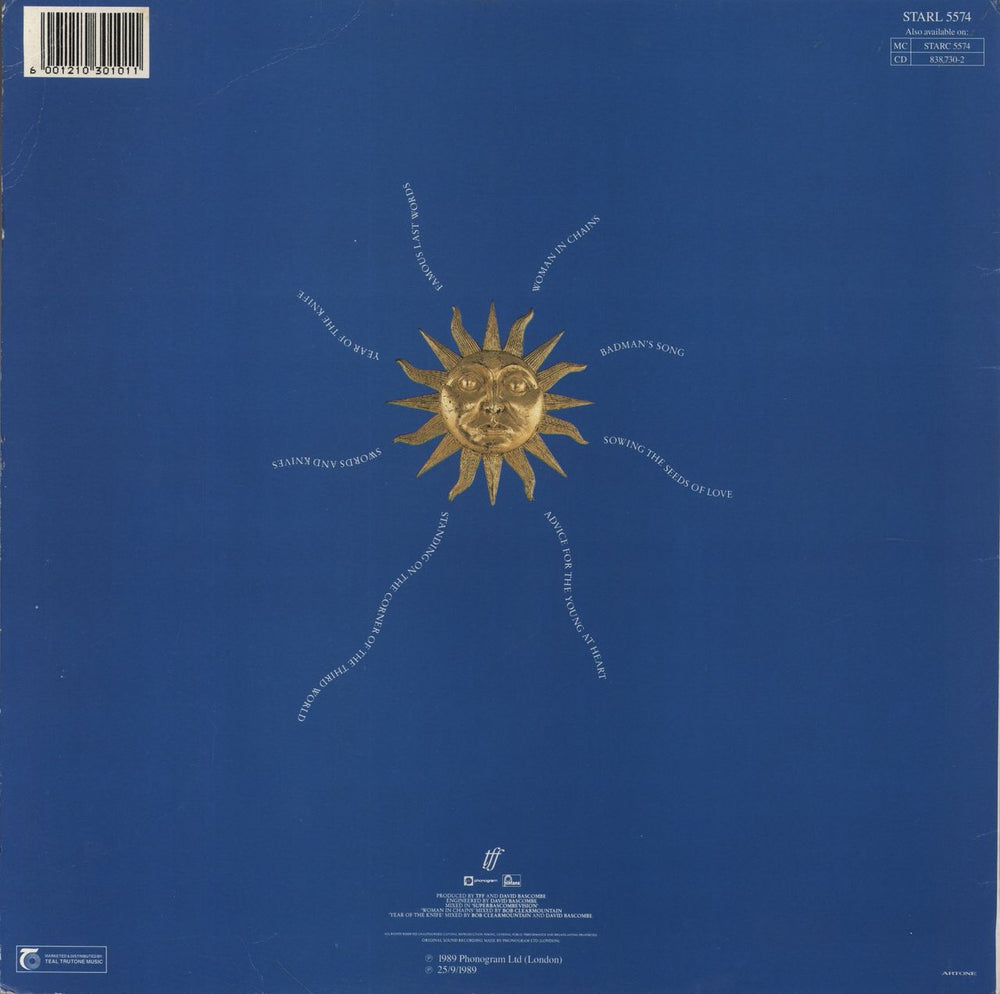 Tears For Fears The Seeds Of Love South African vinyl LP album (LP record) 042283873018