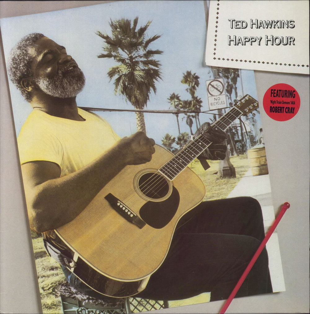 Ted Hawkins Happy Hour - Song Hype Stickered Sleeve UK vinyl LP album (LP record) WOLP2