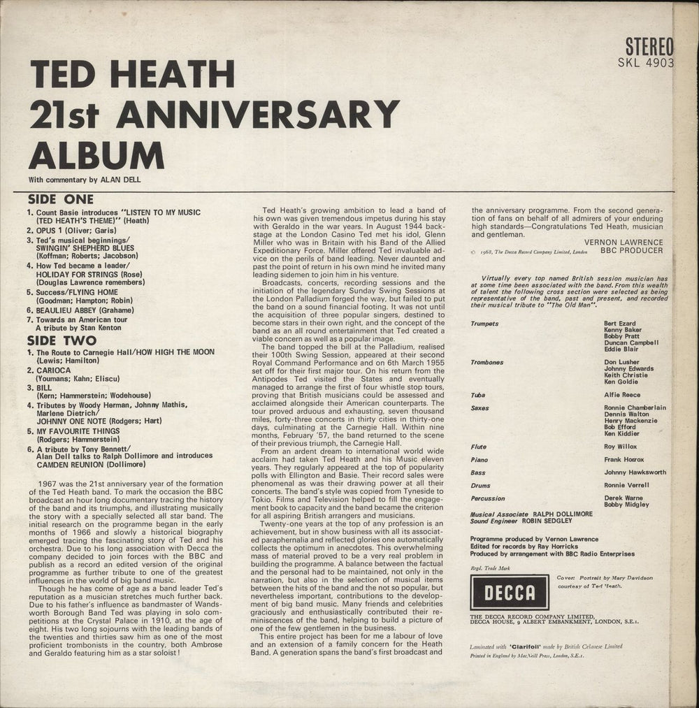 Ted Heath 21st Anniversary Album UK vinyl LP album (LP record)