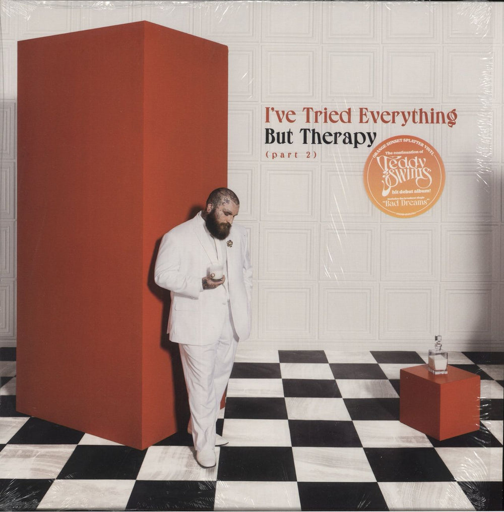 Teddy Swims I've Tried Everything But Therapy (Part 2) - Orange Sunset Splatter Vinyl UK vinyl LP album (LP record) 093624836407
