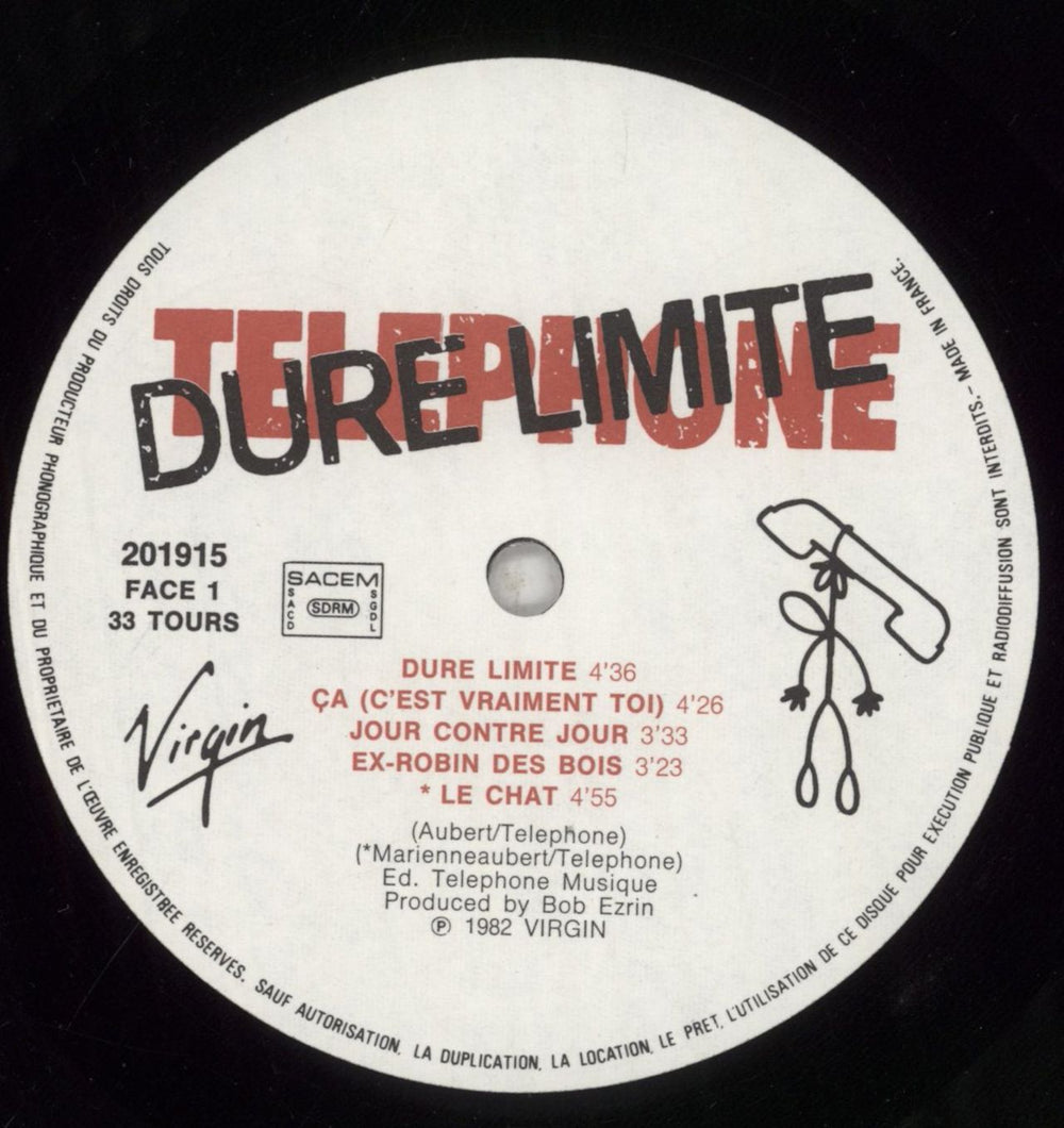 Telephone Dure Limite French vinyl LP album (LP record) LEPLPDU621719