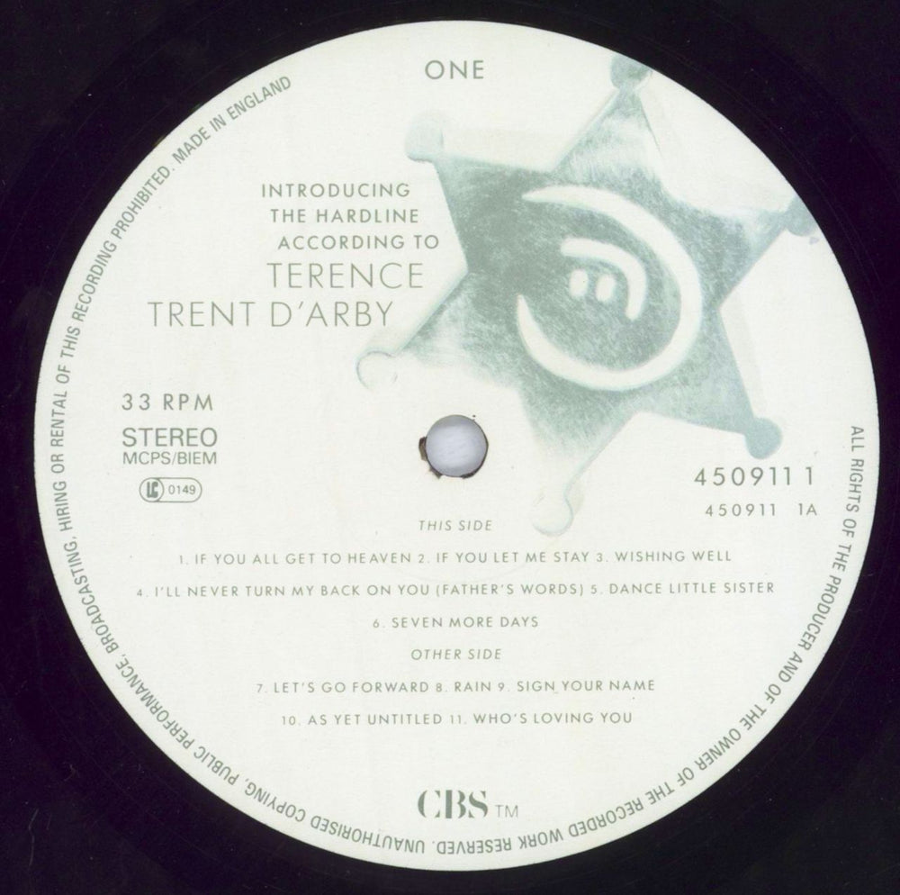 Terence Trent D'Arby Introducing The Hardline According To... UK vinyl LP album (LP record) TTDLPIN821301