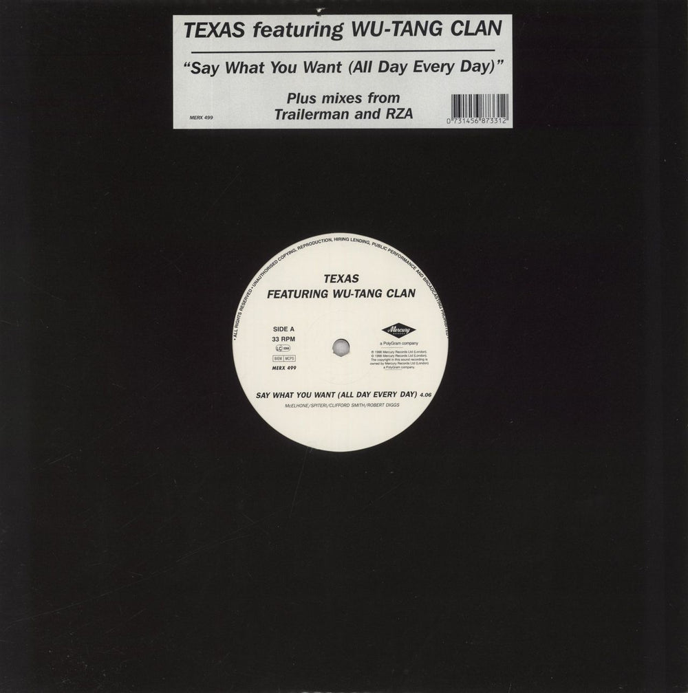 Texas Say What You Want (All Day Every Day) UK 12" vinyl single (12 inch record / Maxi-single) MERX499