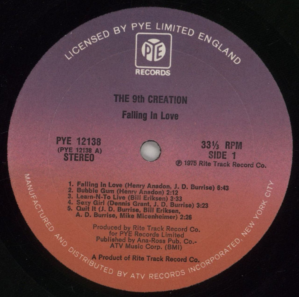 The 9Th Creation Falling In Love US vinyl LP album (LP record) 1L6LPFA860406