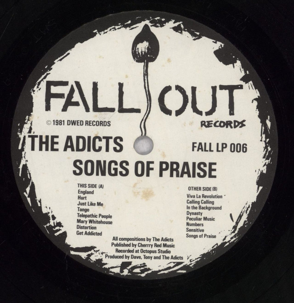 The Adicts Songs Of Praise - 2nd - EX UK vinyl LP album (LP record) ADILPSO839194