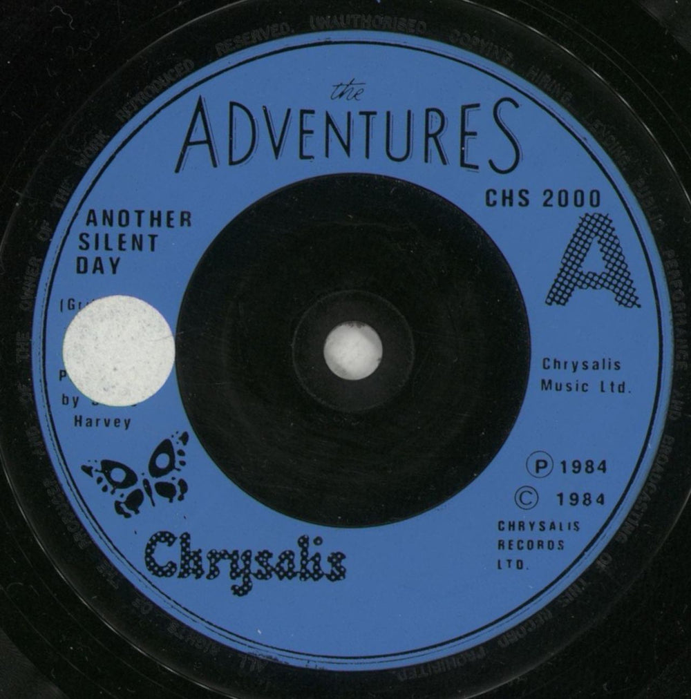 The Adventures Another Silent Day + Hype Sticker UK 7" vinyl single (7 inch record / 45) AVN07AN865897