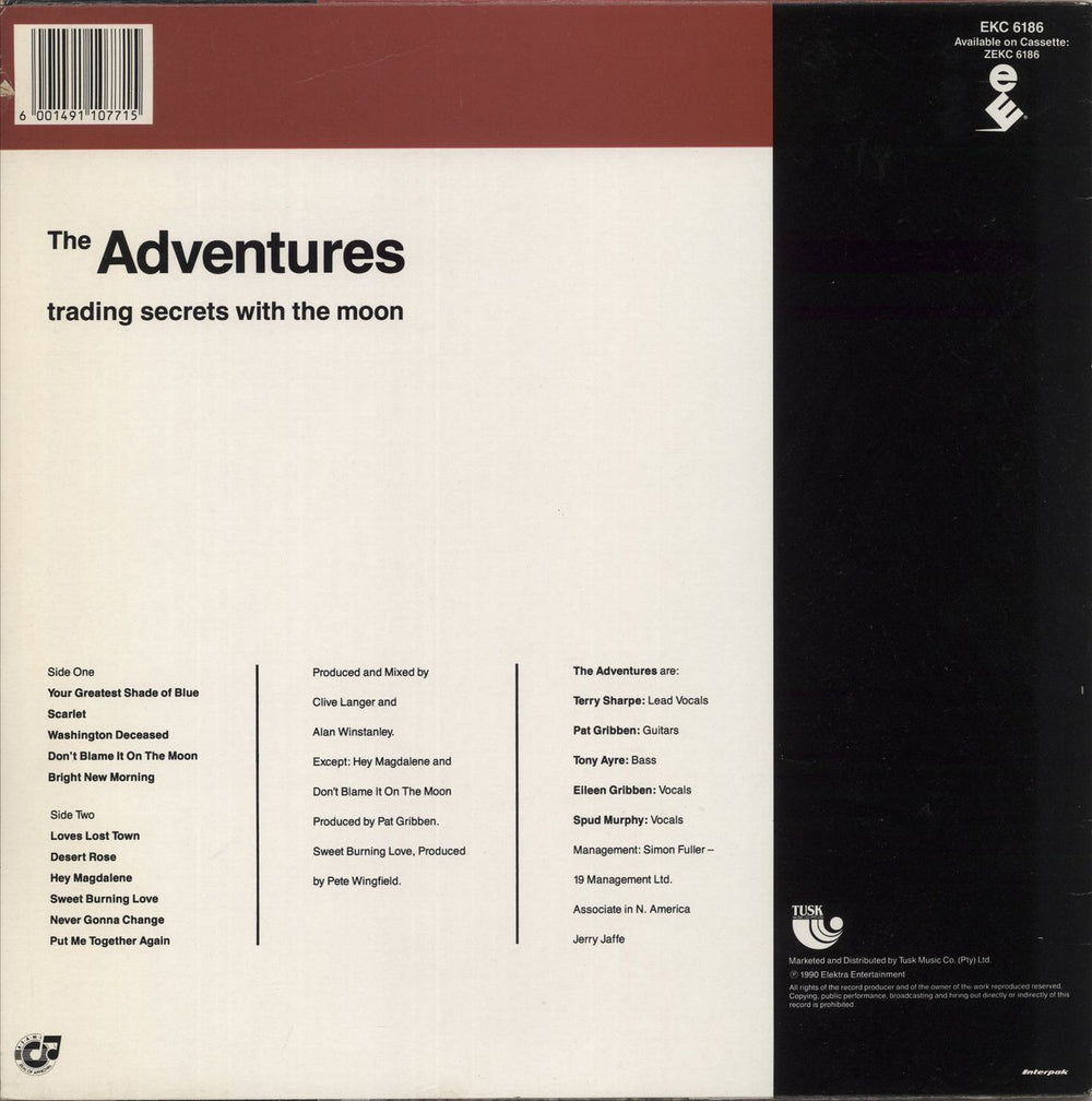 The Adventures Trading Secrets With The Moon South African vinyl LP album (LP record) 6001491107715