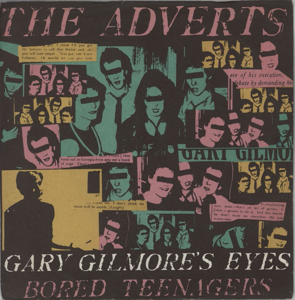 The Adverts Gary Gilmore's Eyes - P/S - White Lettering UK 7" vinyl single (7 inch record / 45) ANC1043