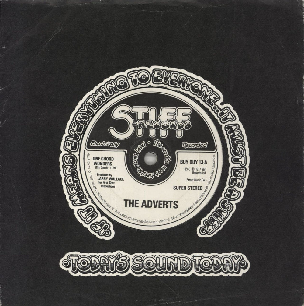 The Adverts One Chord Wonders - solid UK 7" vinyl single (7 inch record / 45) BUY13