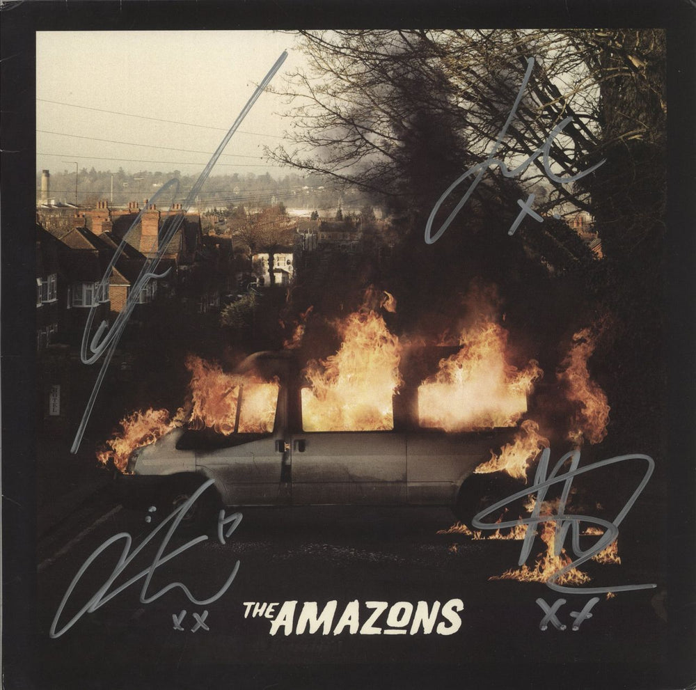 The Amazons Junk Food Forever - Clear Vinyl - Autographed UK vinyl LP album (LP record) AMAZ0006