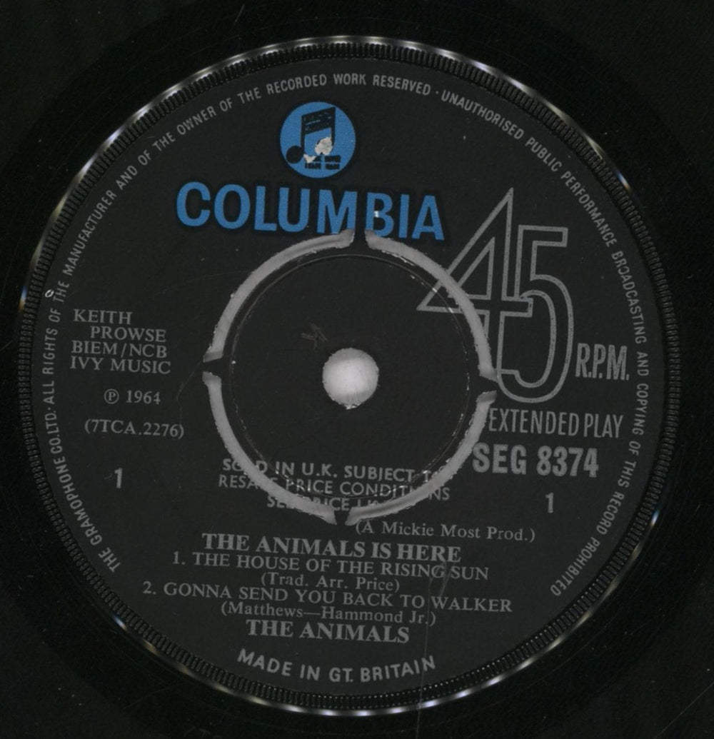 The Animals The Animals Is Here EP UK 7" vinyl single (7 inch record / 45) ANM07TH62799