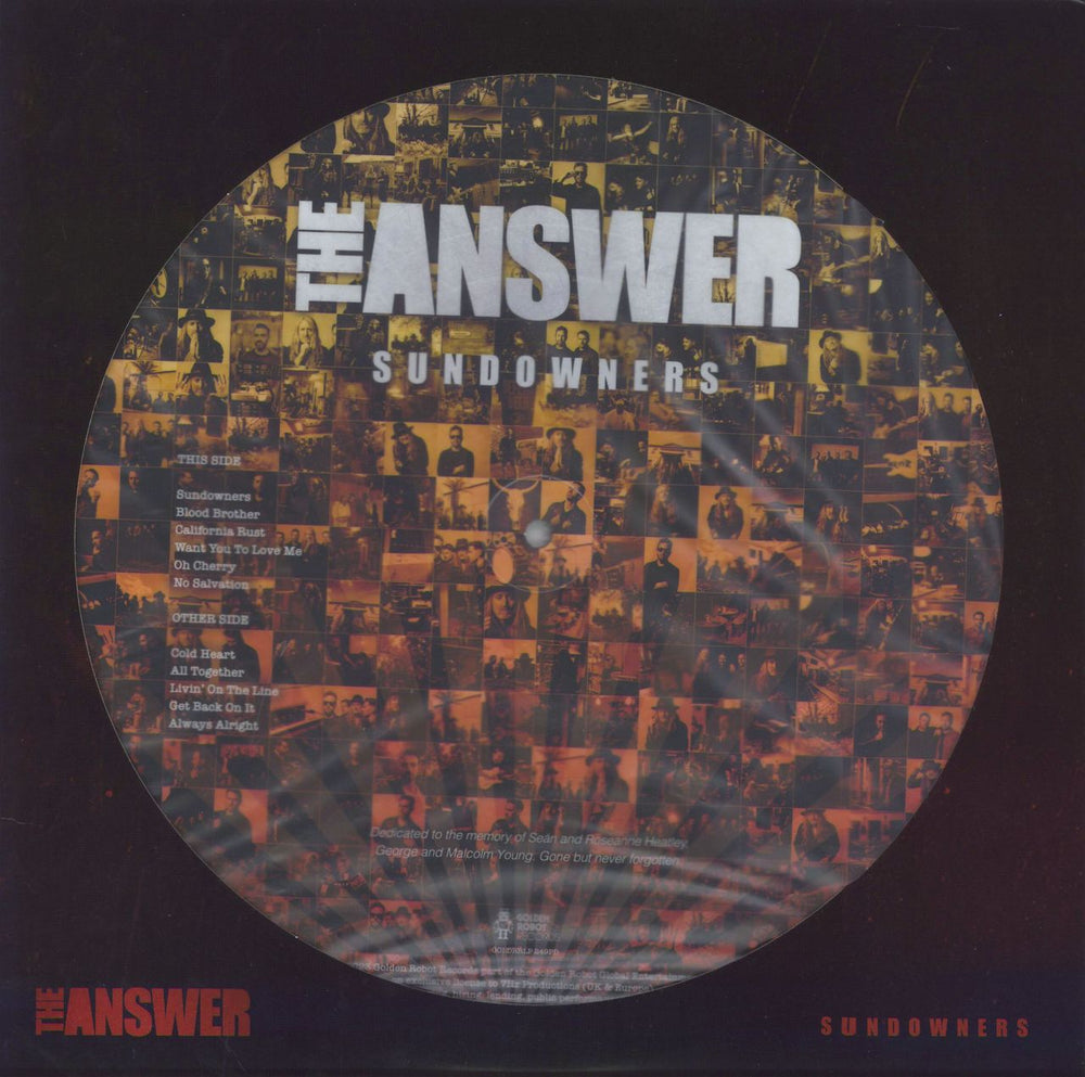 The Answer Sundowners UK picture disc LP (vinyl picture disc album) GOLDRRLP249PD