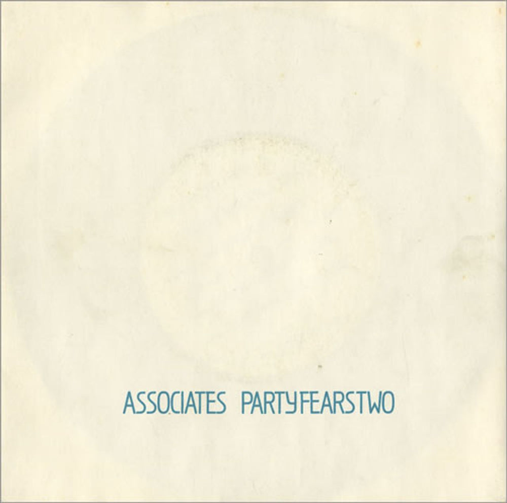 The Associates Party Fears Two UK 7" vinyl single (7 inch record / 45) ASC1