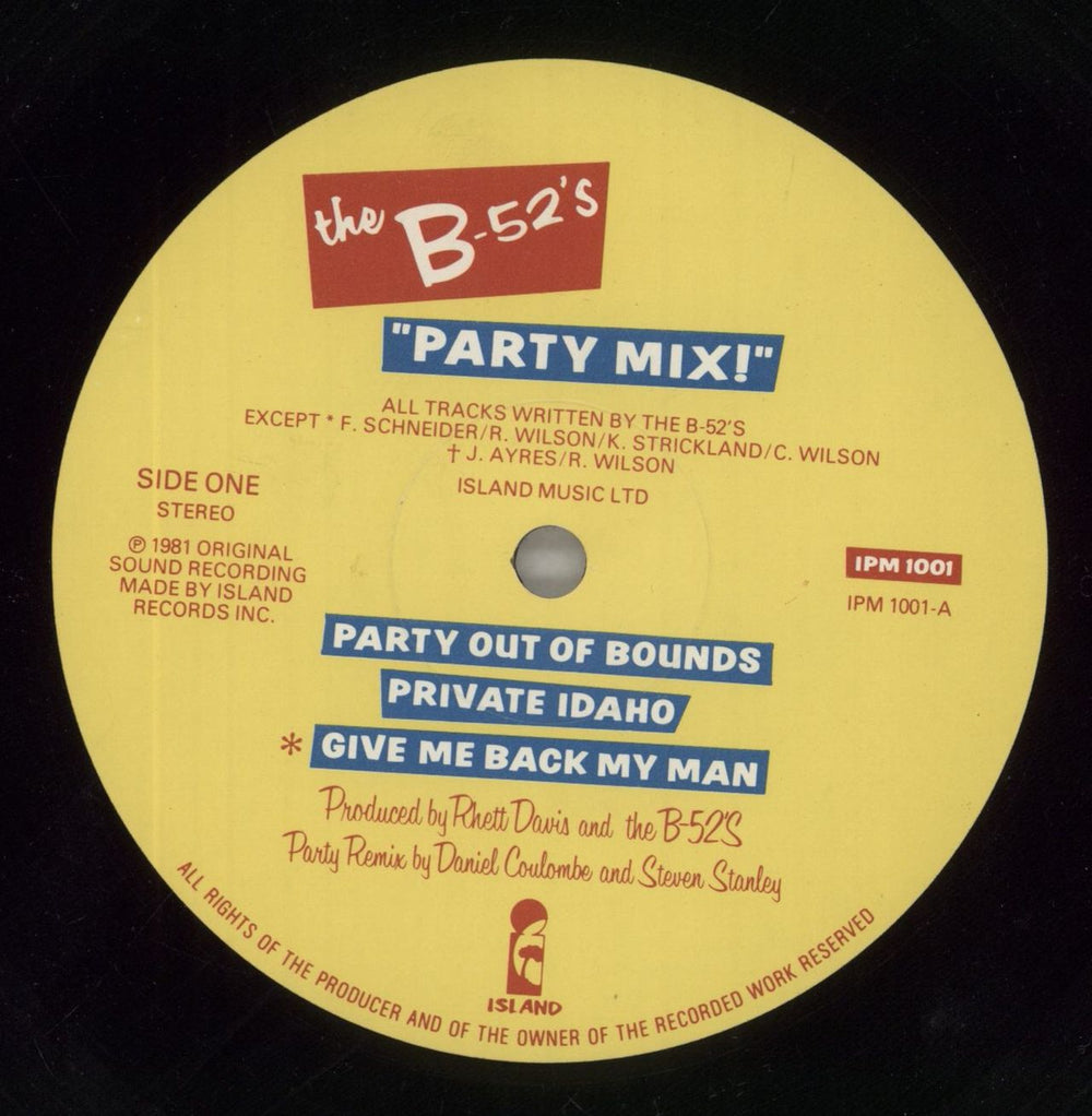 The B-52's Party Mix - Yellow labels UK vinyl LP album (LP record) B52LPPA808329