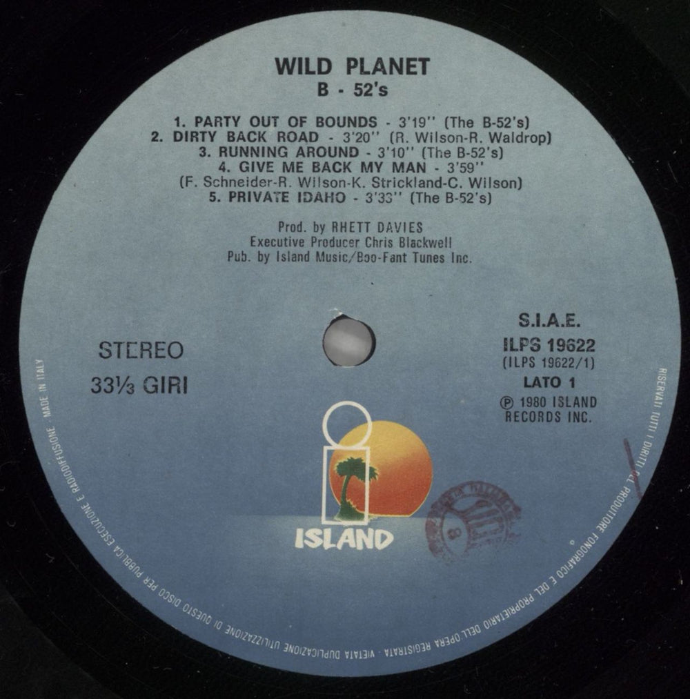 The B-52's Wild Planet Italian vinyl LP album (LP record) B52LPWI878305