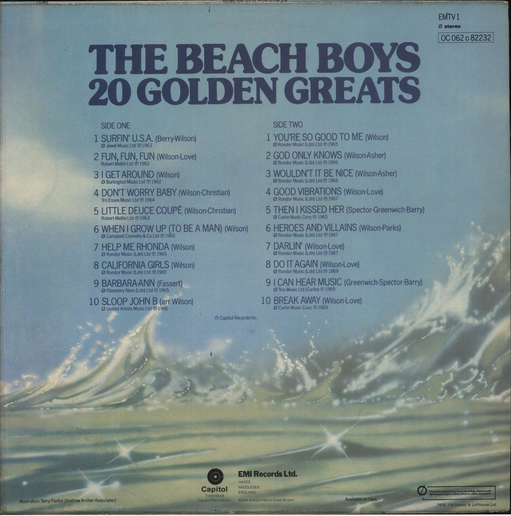 The Beach Boys 20 Golden Greats - Laminated Sleeve UK vinyl LP album (LP record)