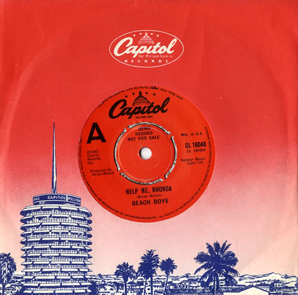 The Beach Boys Help Me Rhonda - A Label UK Promo 7" vinyl single (7 inch record / 45) CL16048