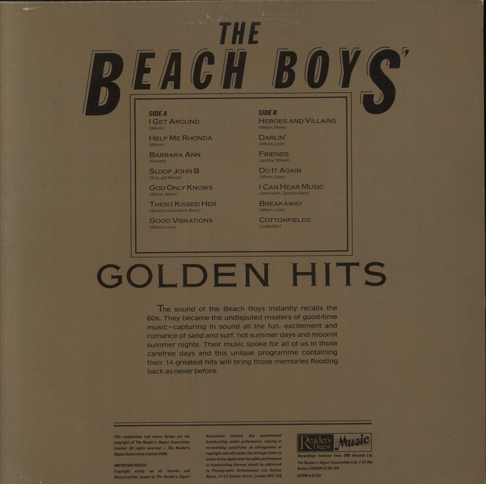 The Beach Boys The Beach Boys' Golden Hits UK vinyl LP album (LP record)