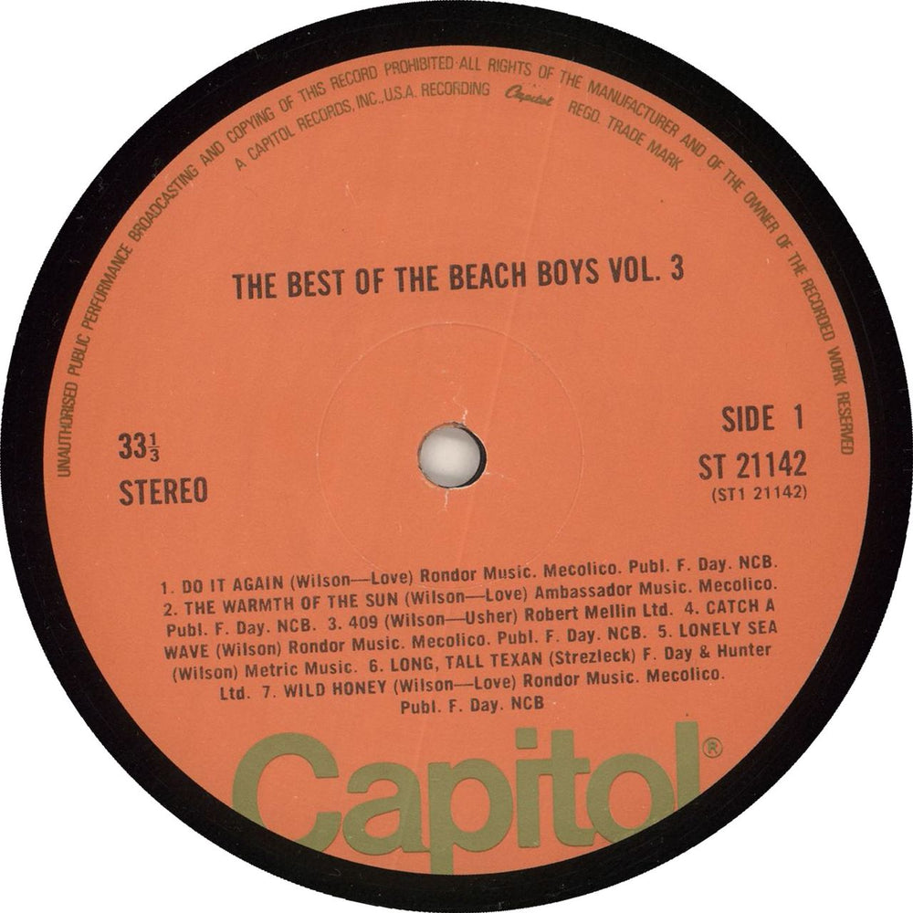 The Beach Boys The Best Of The Beach Boys Vol. 3 - 4th UK vinyl LP album (LP record)