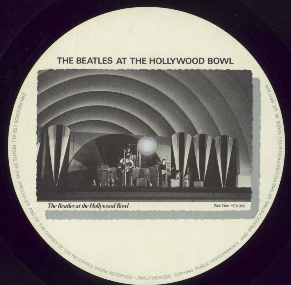 The Beatles At The Hollywood Bowl + Inner - EX UK vinyl LP album (LP record) BTLLPAT210275