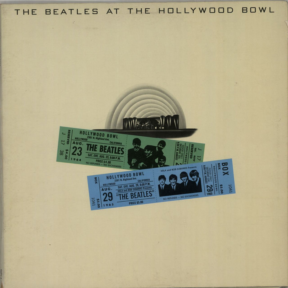 The Beatles At The Hollywood Bowl + Inner - EX UK vinyl LP album (LP record) EMTV4