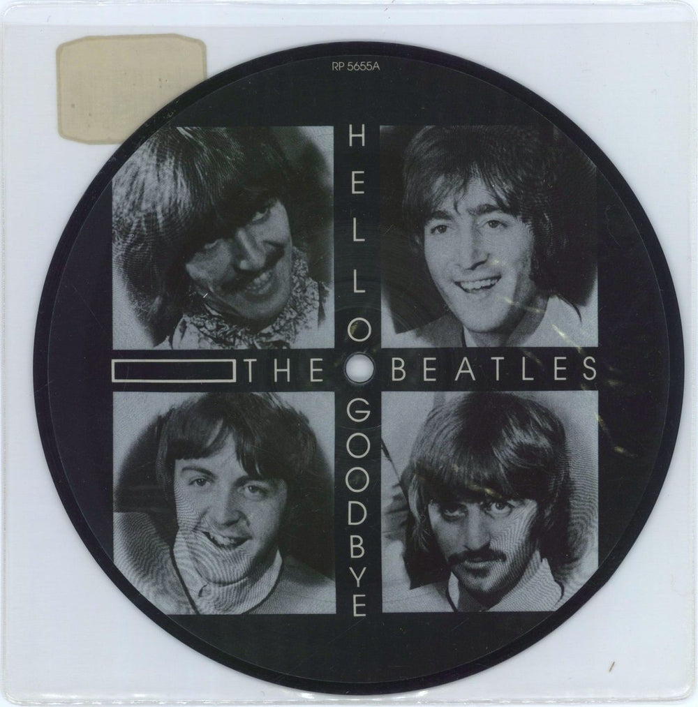 The Beatles Hello Goodbye - Barcode Stickered UK 7" vinyl picture disc (7 inch picture disc single) RP5655