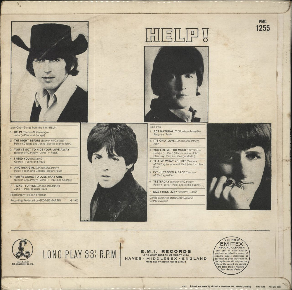 The Beatles Help! - 1st (C) - VG UK vinyl LP album (LP record)