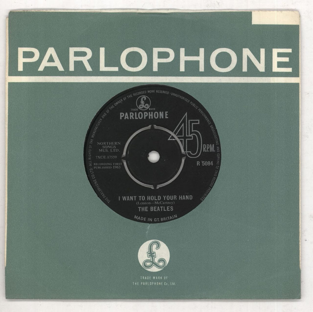 The Beatles I Want To Hold Your Hand - 1st - EX UK 7" vinyl single (7 inch record / 45) R5084