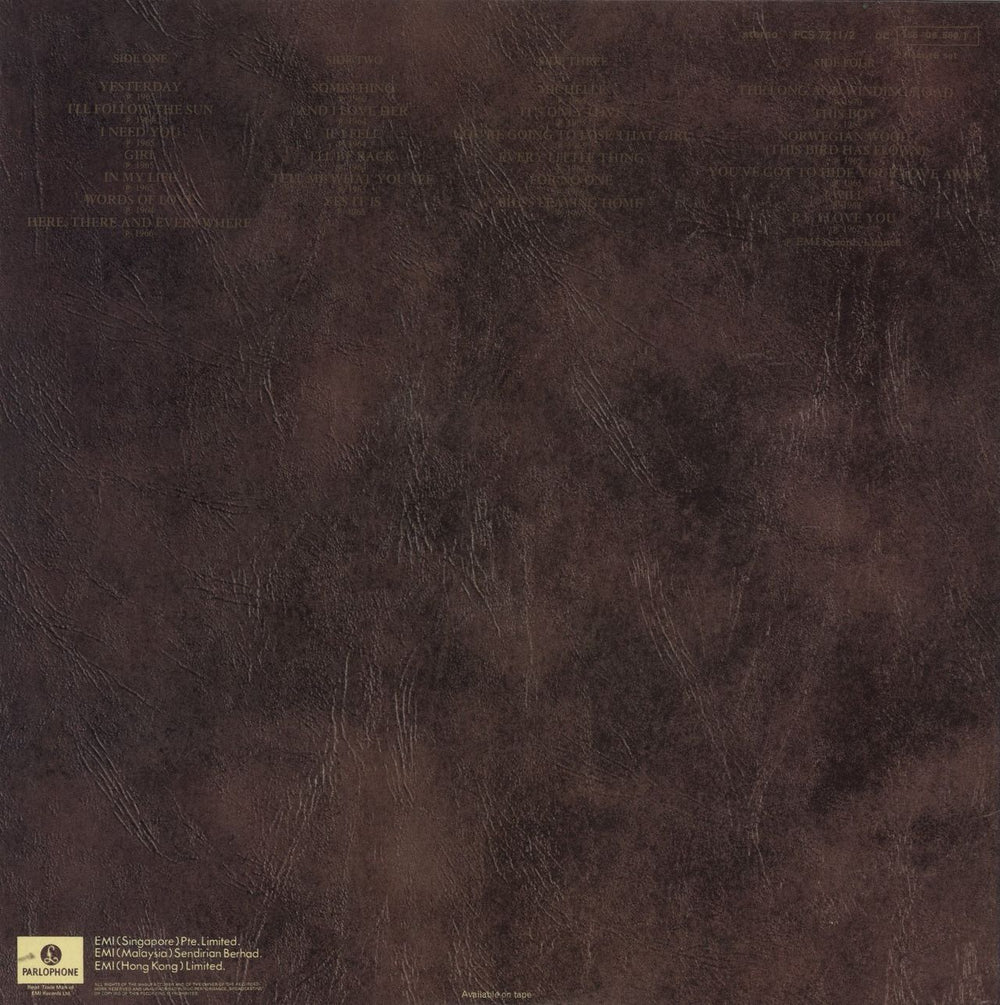 The Beatles Love Songs Singapore 2-LP vinyl record set (Double LP Album)