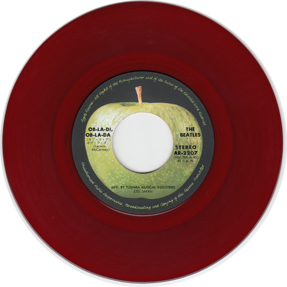 The Beatles Ob-La-Di, Ob-La-Da - 1st - Red Japanese 7" vinyl single (7 inch record / 45) BTL07OB221142