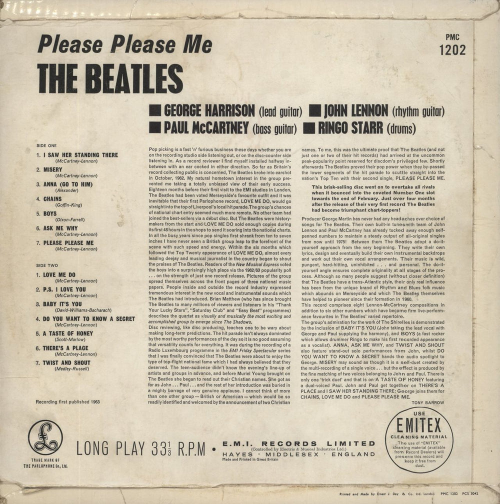 The Beatles Please Please Me - 1st - VG UK vinyl LP album (LP record)