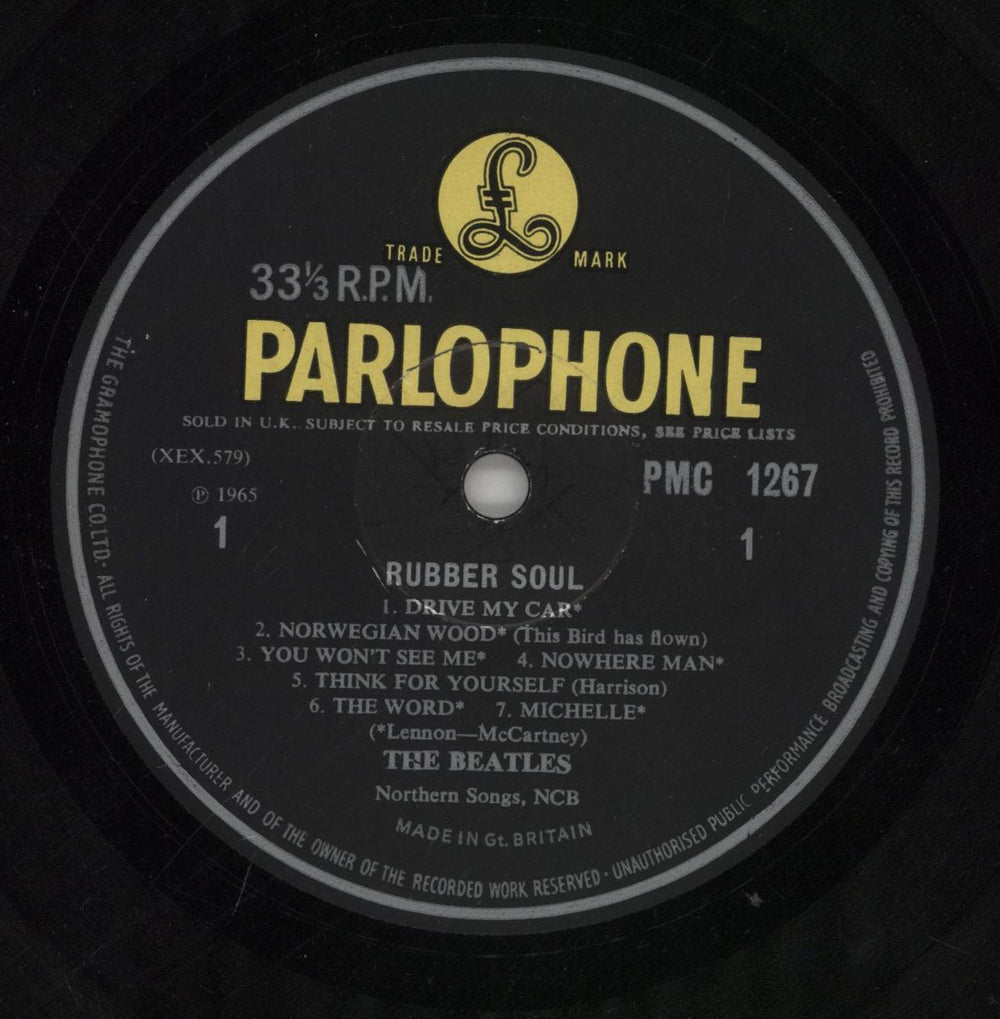 The Beatles Rubber Soul - 1st - EJ Day - VG UK vinyl LP album (LP record) BTLLPRU863614