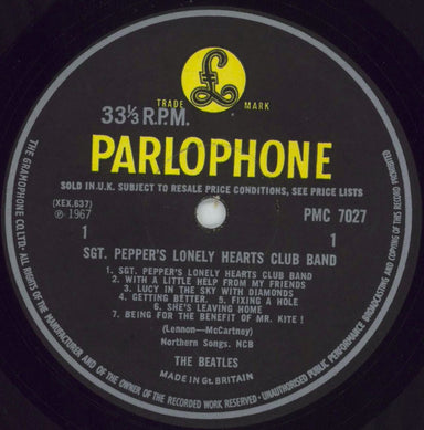 The Beatles Sgt. Pepper's - 1st - Complete - VG UK Vinyl LP