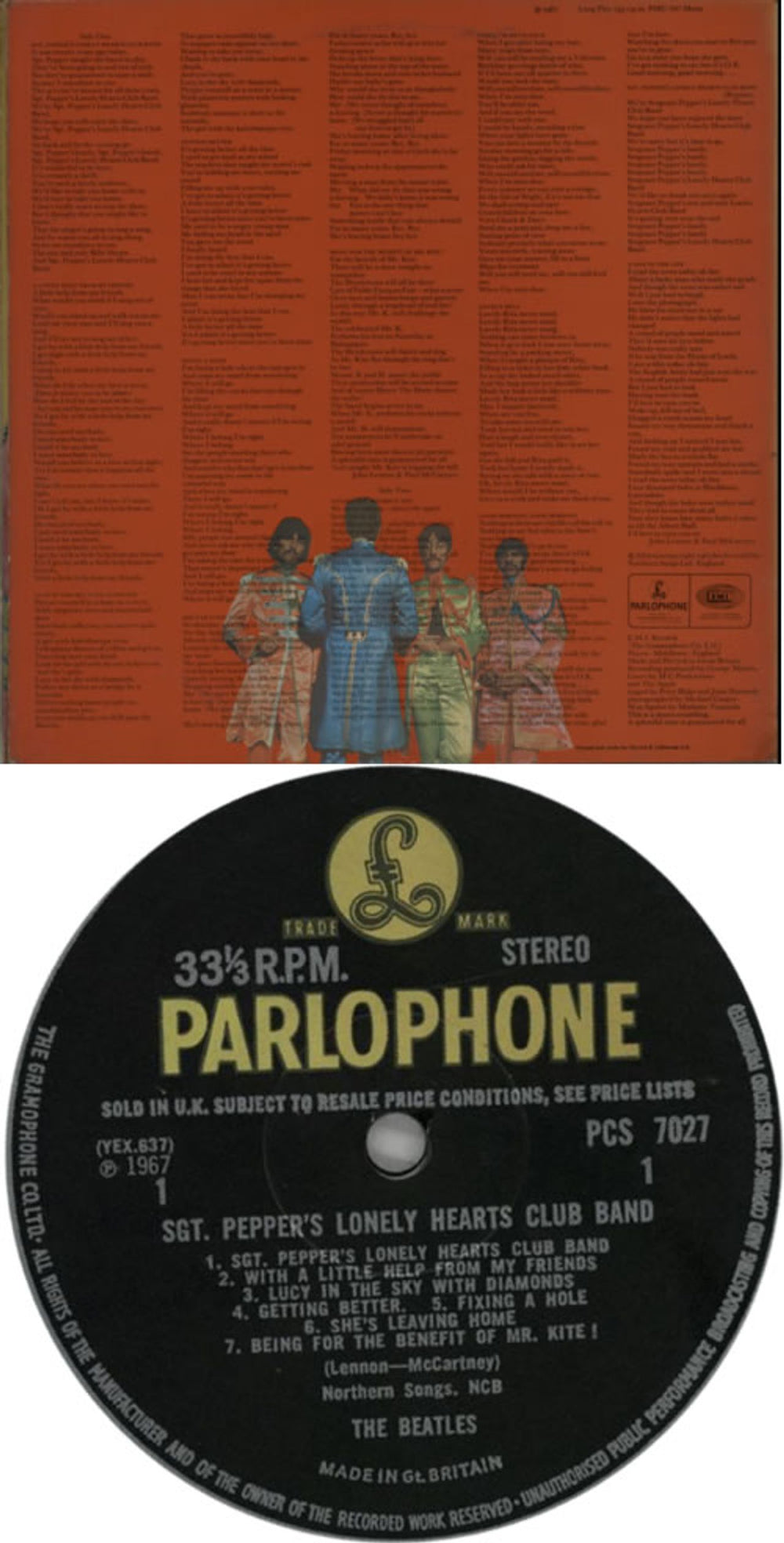 The Beatles Sgt. Pepper's - 1st - Complete - VG UK vinyl LP album (LP record) BTLLPSG518776