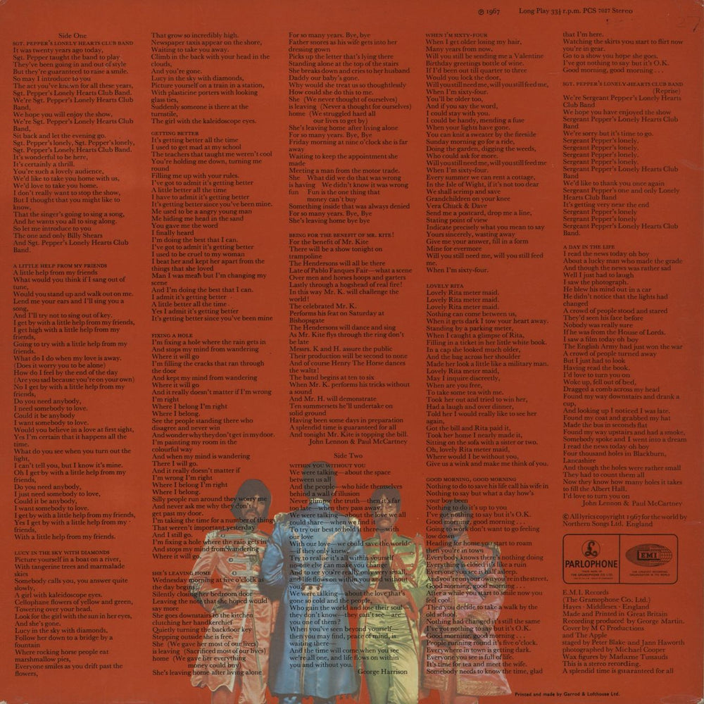 The Beatles Sgt. Pepper's - 1st - Factory Sample UK vinyl LP album (LP record)