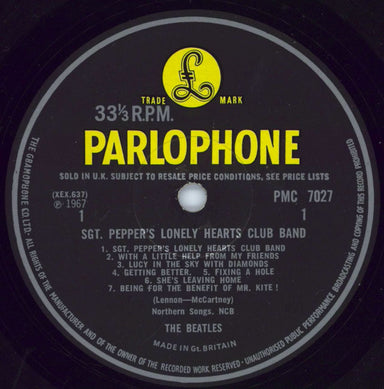 The Beatles Sgt. Pepper's - Wide Spine - VG+ UK vinyl LP album (LP record) BTLLPSG769702