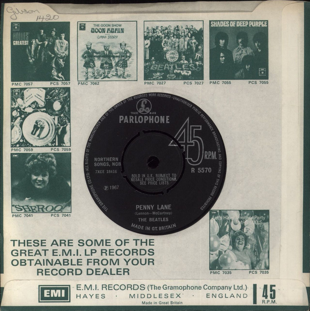 The Beatles Strawberry Fields Forever - 1st - 4pr - EX UK 7" vinyl single (7 inch record / 45)