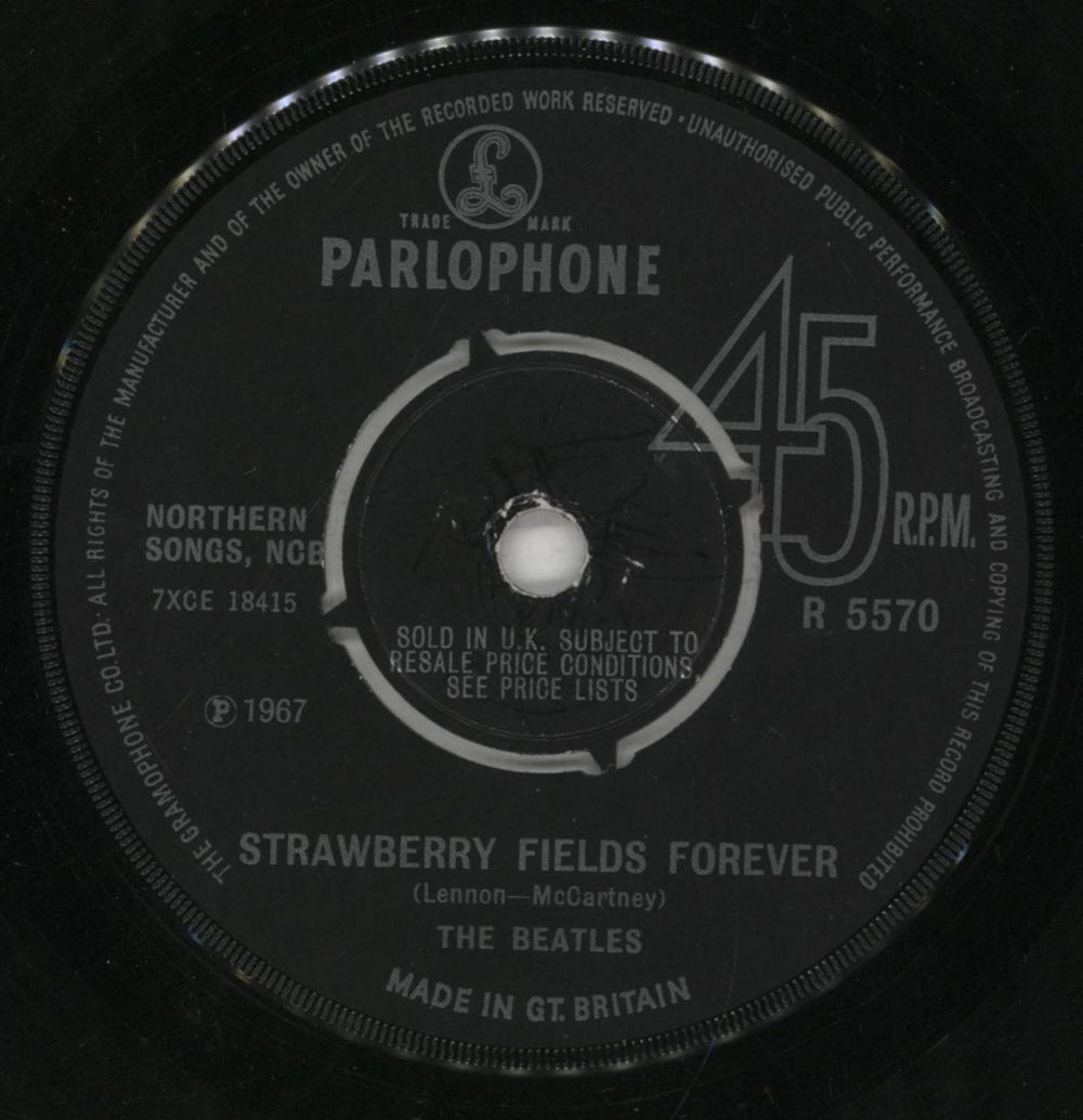 The Beatles Strawberry Fields Forever - 1st - 4pr - P/S - VG UK 7" vinyl single (7 inch record / 45) BTL07ST568927