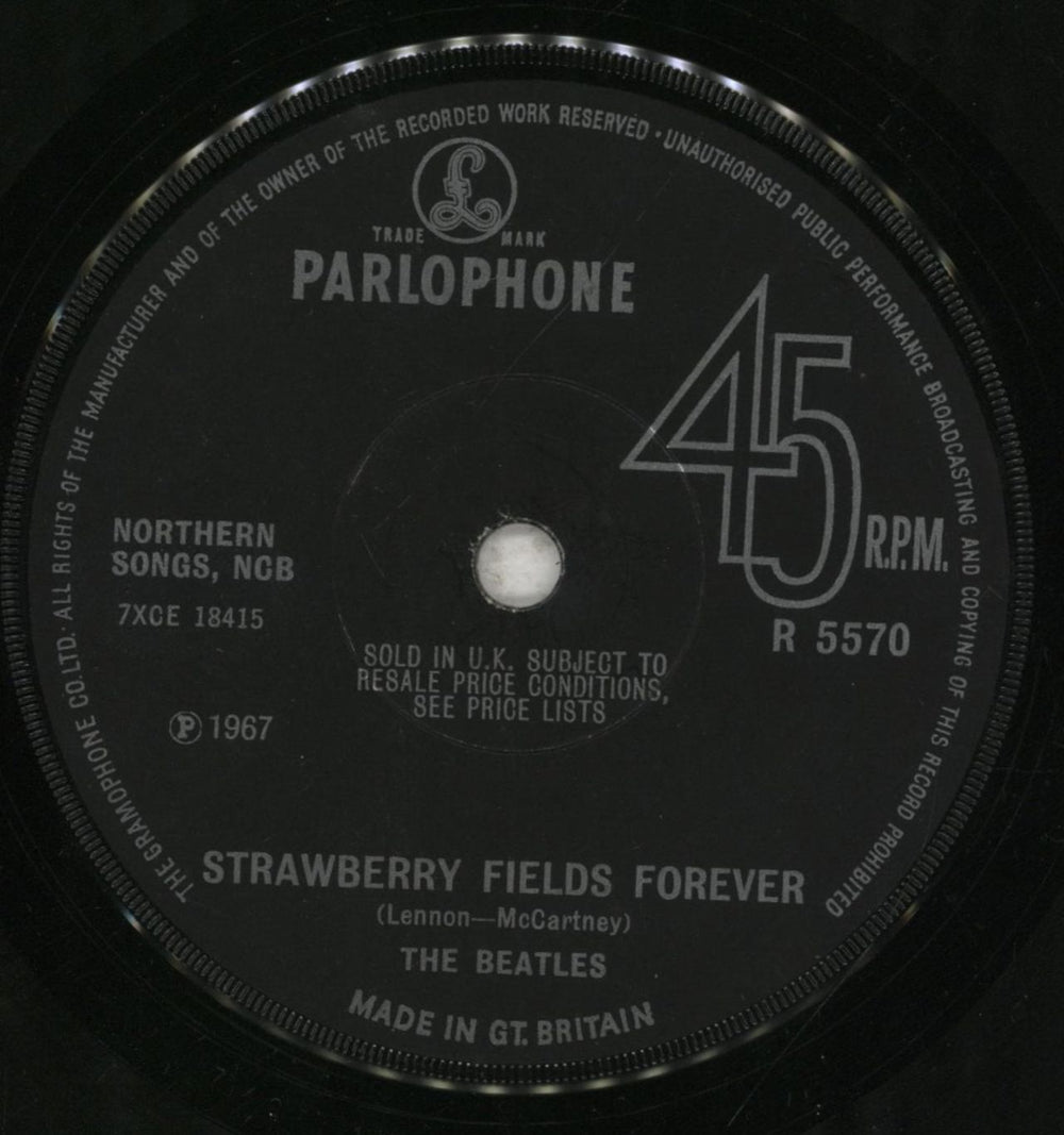 The Beatles Strawberry Fields Forever - 1st - Solid - P/S - EX UK 7" vinyl single (7 inch record / 45) BTL07ST592470