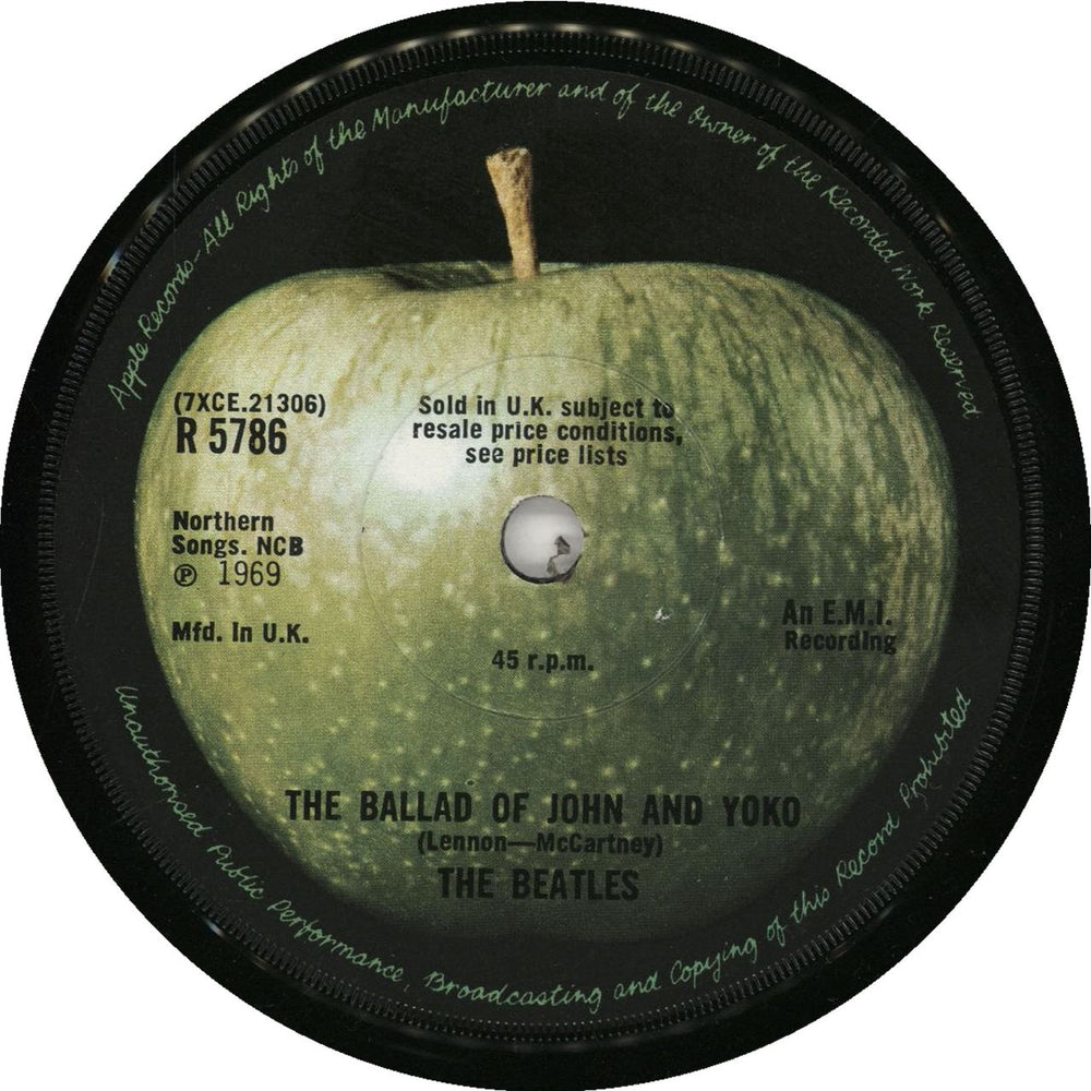 The Beatles The Ballad Of John And Yoko - 1st - Solid - EX UK 7" vinyl single (7 inch record / 45) R5786