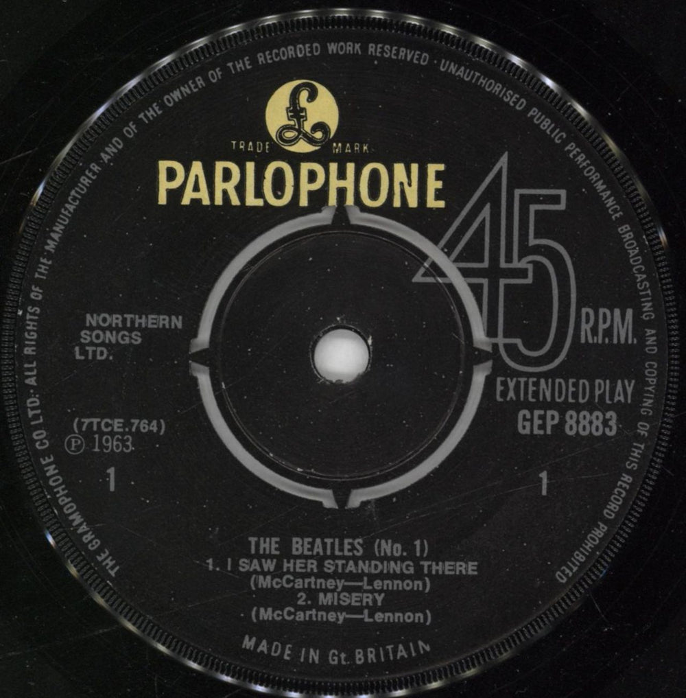 The Beatles The Beatles [No. 1] EP - 2nd UK 7" vinyl single (7 inch record / 45) BTL07TH232476