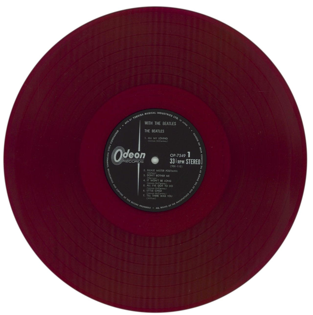 The Beatles With The Beatles - 1st Odeon - Red Vinyl + Obi Japanese vinyl LP album (LP record) BTLLPWI588665