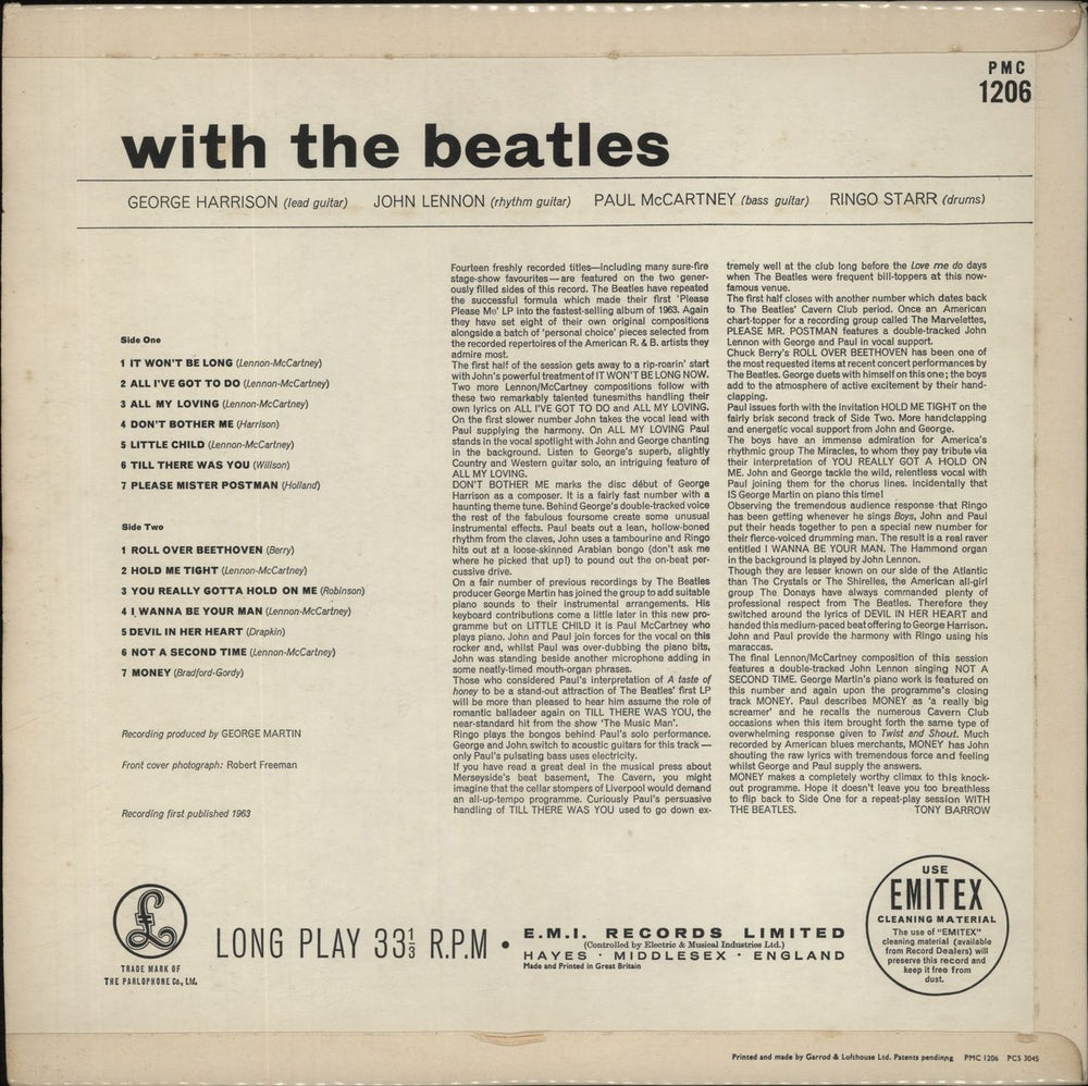 The Beatles With The Beatles - 2nd - Gotta - VG UK vinyl LP album (LP record)