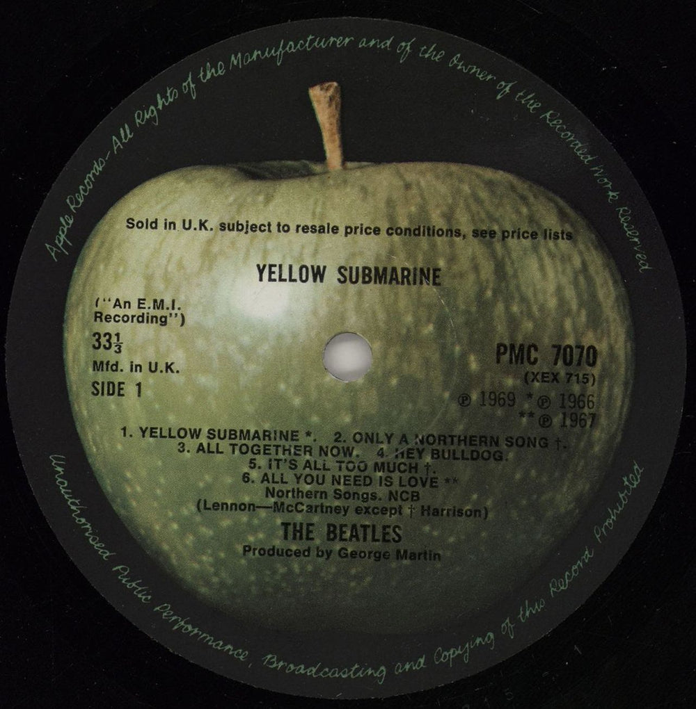 The Beatles Yellow Submarine - 1st G&L Credit SLV - EX UK vinyl LP album (LP record) BTLLPYE764090