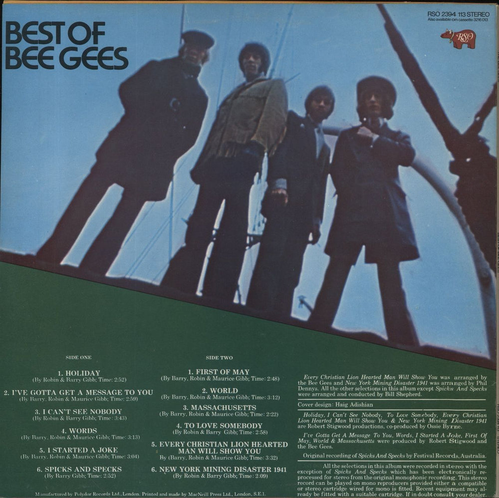 The Bee Gees Best Of Bee Gees - Matt sleeve UK vinyl LP album (LP record)