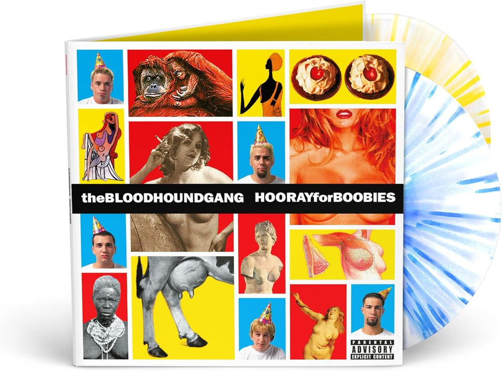 The Bloodhound Gang Hooray For Boobies - Blue & Yellow Splatter Vinyl 25th Anniversary Edition - Sealed UK 2-LP vinyl record set (Double LP Album) 602488515382